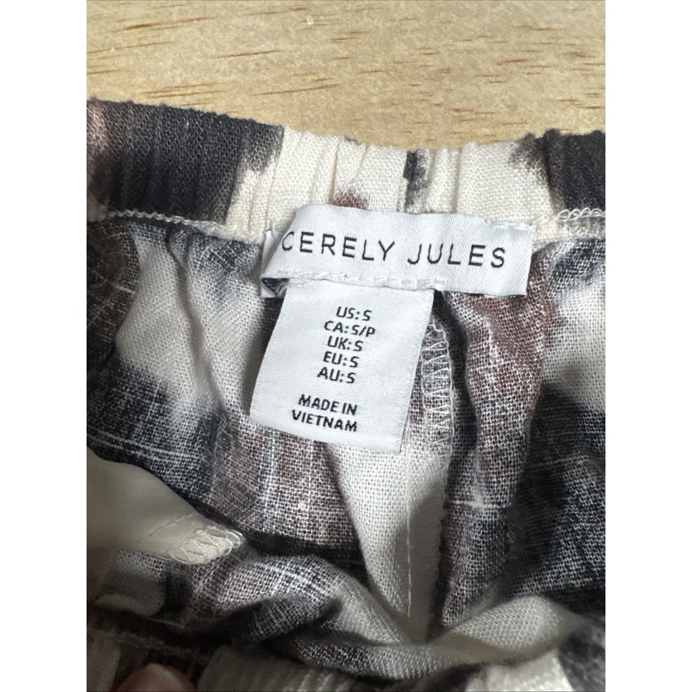 sincerely jules Pull On Cow Print Linen Blend  Pant Size S - Picture 4 of 6